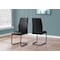Monarch Specialties Dining Chair, Set Of 2, Side, Upholstered, Kitchen, Dining Room, Pu Leather Look, Metal, Black I 1123 - alternate 3